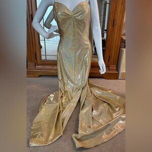 Shimmering Gold Formal Floor length Gown